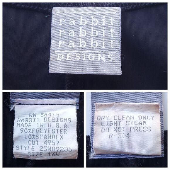 Black Velvet Velour Maxi Dress 16W VTG Rabbit Rabbit Rabbit Whimsigoth Jumper - Picture 5 of 8